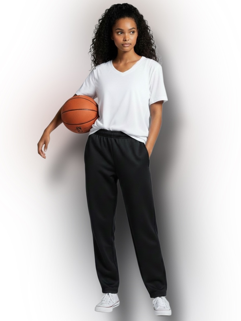 Nike Womens NikeFIT Elastic Waist Drawstring Pull-On Track Pants VTG Y2K Black L